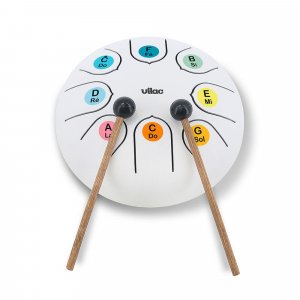 Tambour tongue drum en métal blanc Vilac