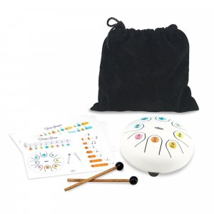 Tambour tongue drum en métal blanc Vilac