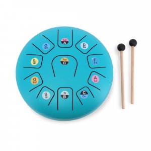Tambour métal tongue drum bleu 11 notes Vilac