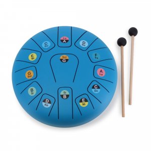 Tambour métal tongue drum bleu 13 notes Vilac
