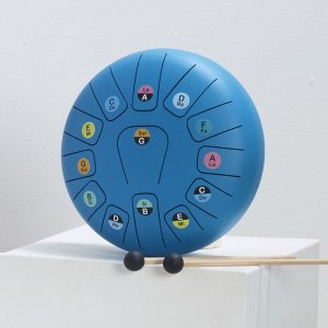 Tambour métal tongue drum bleu 13 notes Vilac