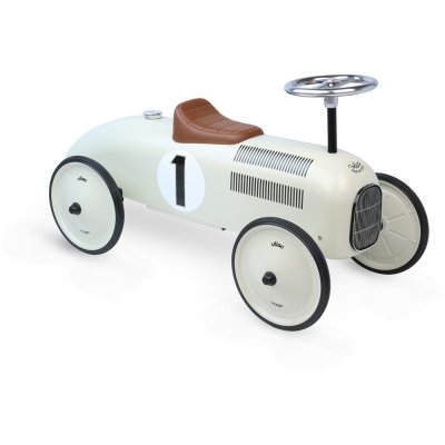 Porteur bébé voiture vintage blanc crème