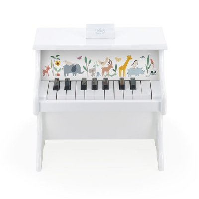 Piano en bois 18 touches blanc les animaux du monde - sarah betz