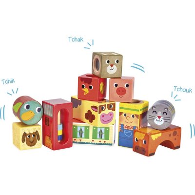 Jouet d'éveil bébé cubes sonores de la ferme