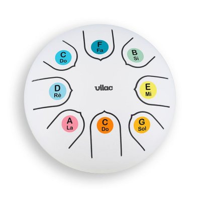 Tambour tongue drum en métal blanc