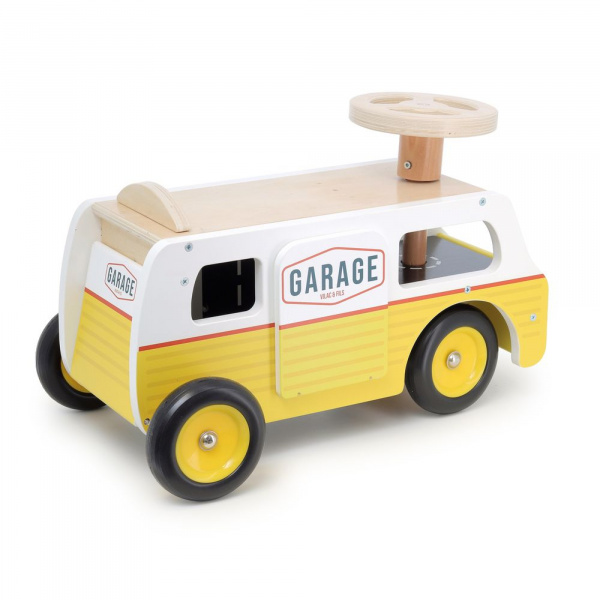 Porteur en bois 2 en 1 van / garage Vilac