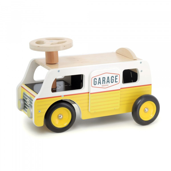 Porteur en bois 2 en 1 van / garage Vilac