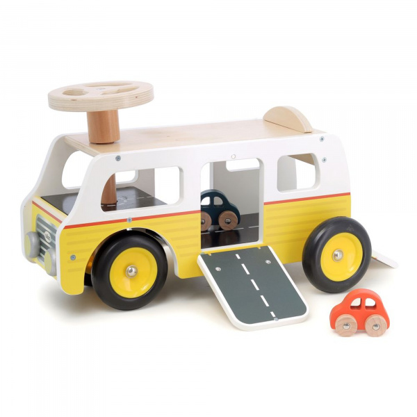 Porteur en bois 2 en 1 van / garage Vilac