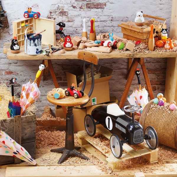 Porteur bébé voiture vintage noir Vilac