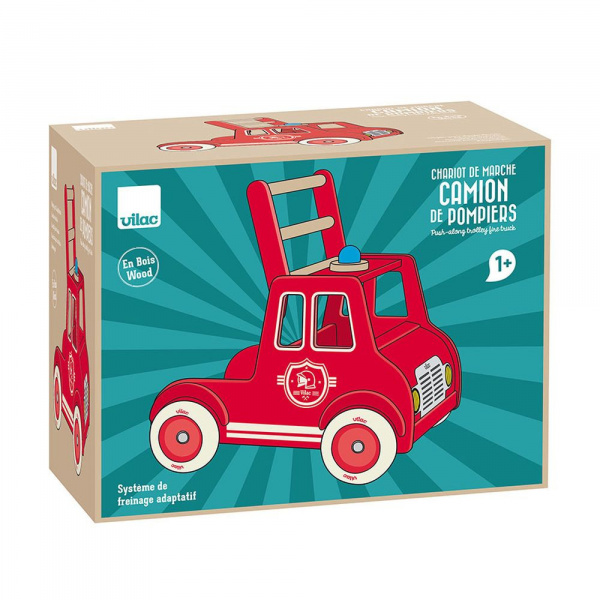 Chariot de marche camion de pompiers Vilac