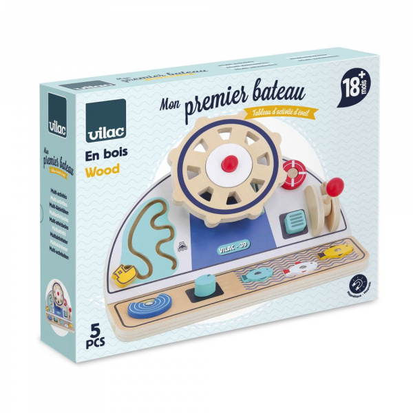 Panneau d'activités en bois tableau de bord bateau Vilac