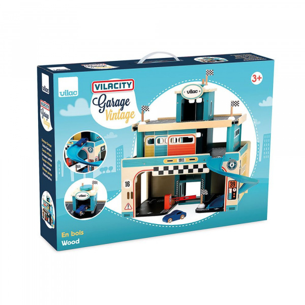 Garage vintage en bois pour enfant vilacity Vilac