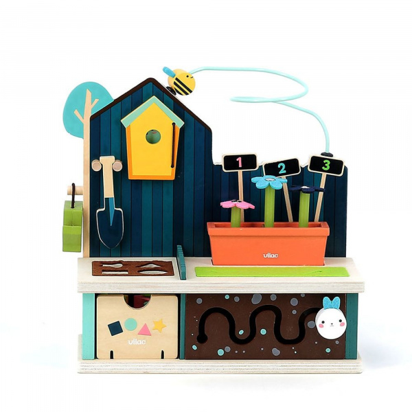 Jeu d'éveil multi-activités en bois jardin Vilac