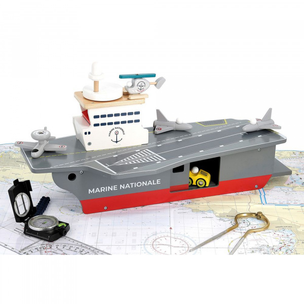 Jouet pour enfant porte-avions avec accessoires - marine nationale Vilac