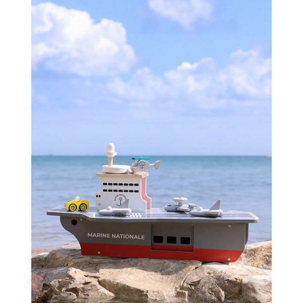 Jouet pour enfant porte-avions avec accessoires - marine nationale Vilac
