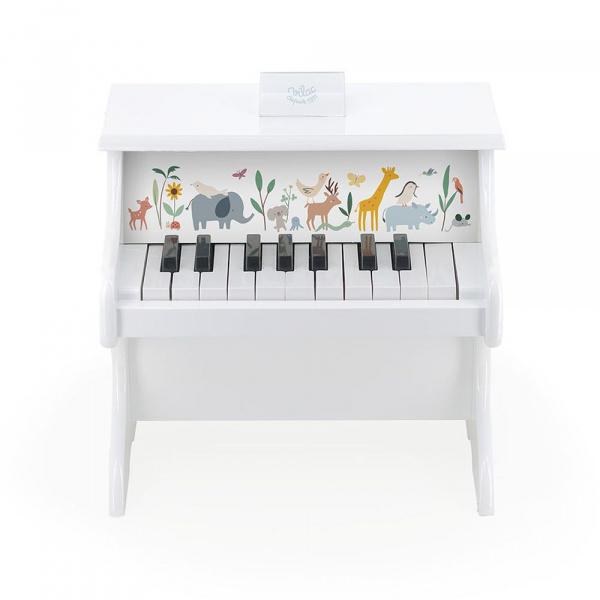 Piano en bois 18 touches blanc les animaux du monde - sarah betz Vilac