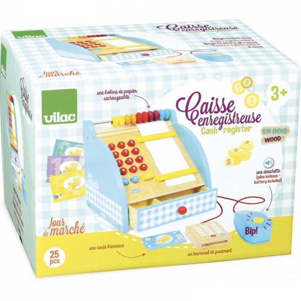 Caisse enregistreuse en bois jour de marché Vilac