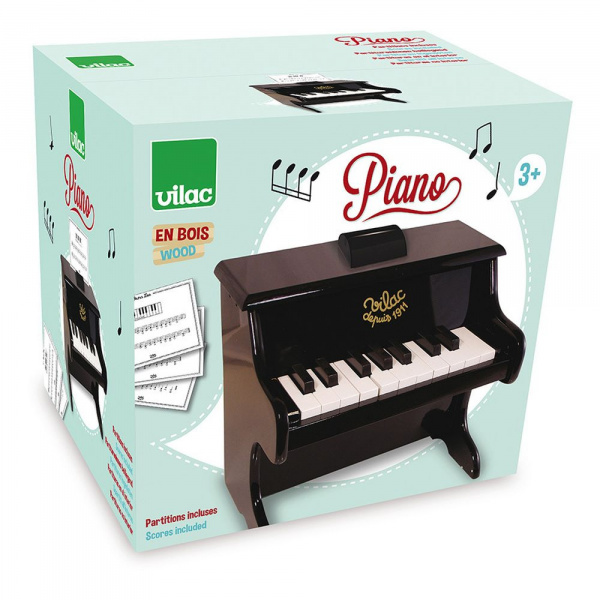 Piano en bois 18 touches noir Vilac