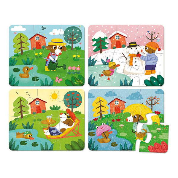 Coffret de 4 puzzles en bois - les 4 saisons Vilac