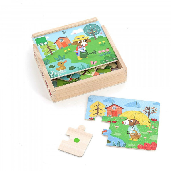 Coffret de 4 puzzles en bois - les 4 saisons Vilac