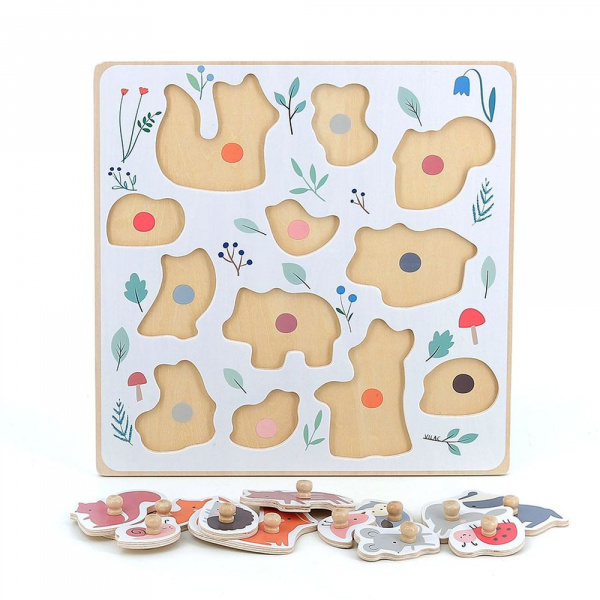 Puzzle encastrement en bois légumes du jardin Vilac