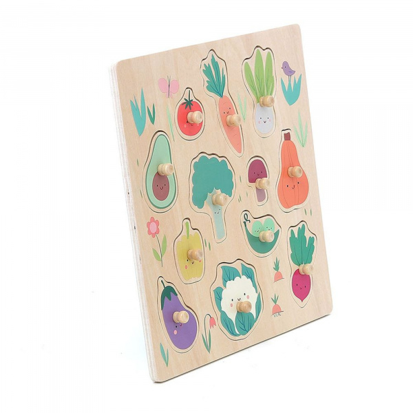 Puzzle encastrement en bois légumes du jardin Vilac