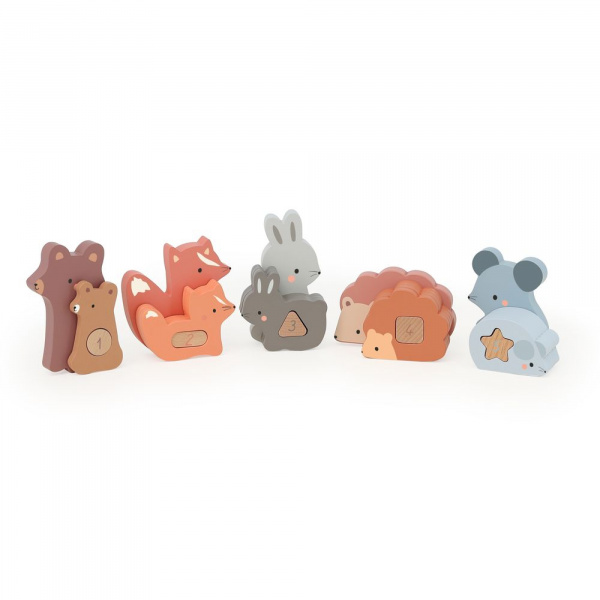 Puzzles 3d en bois animaux à compter et associer Vilac