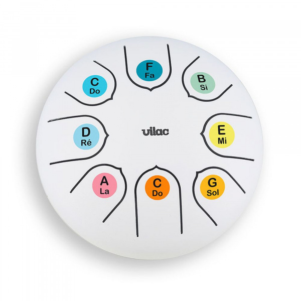 Tambour tongue drum en métal blanc Vilac