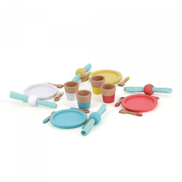 Dinette en bois set du repas Vilac