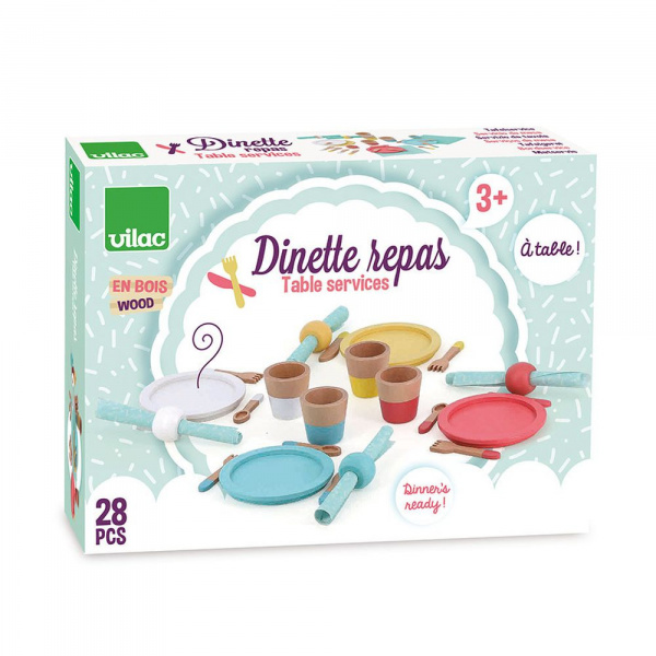 Dinette en bois set du repas Vilac