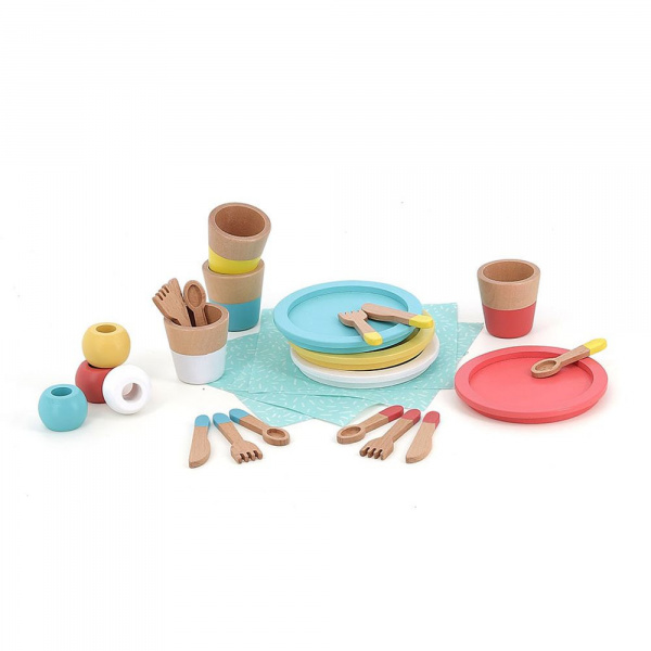 Dinette en bois set du repas Vilac