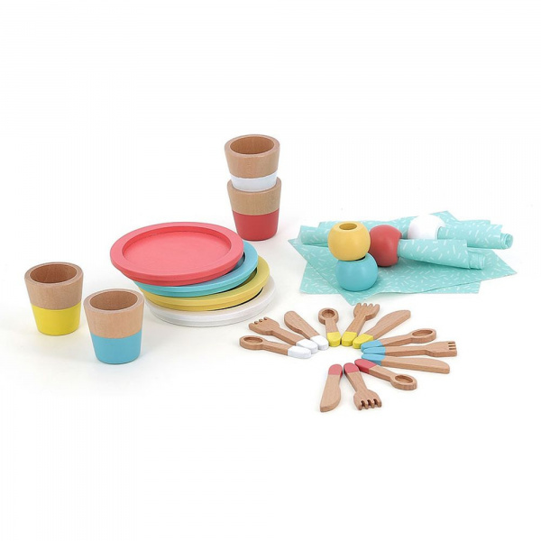 Dinette en bois set du repas Vilac