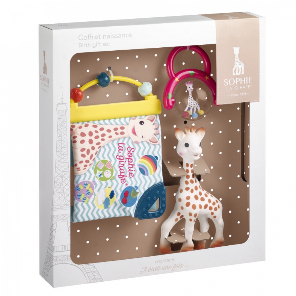 Girafe Sophie + livre des souvenirs de bébé - Vulli Jouet d'éveil 100%  naturel