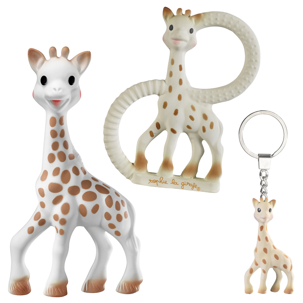 Coffret cadeau doudou + anneau de dentition So'pure Sophie la girafe