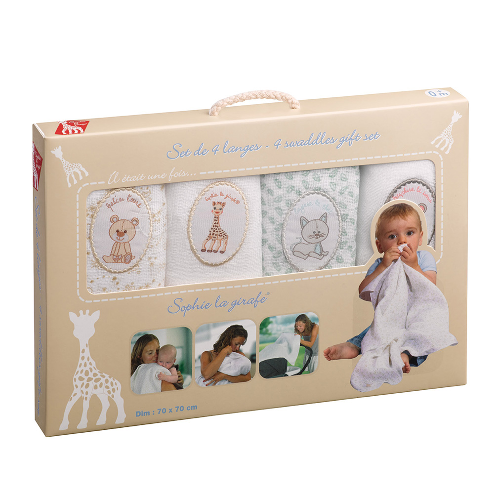 Set De 4 Langes Bebe Sophie La Girafe De Vulli Sur Allobebe