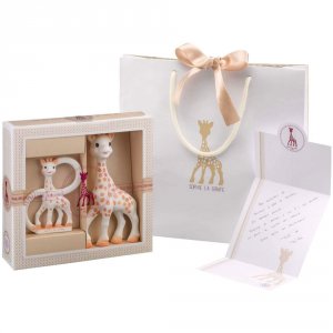 Coffret naissance prêt à offrir sophie la girafe et anneau de dentition Vulli