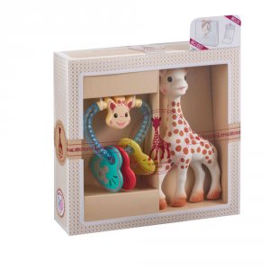 Coffret naissance prêt à offrir sophie la girafe et hochet coeur Vulli