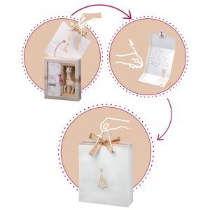 Coffret naissance prêt à offrir sophie la girafe et hochet coeur Vulli