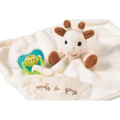 Doudou sophie la girafe avec attache sucette
