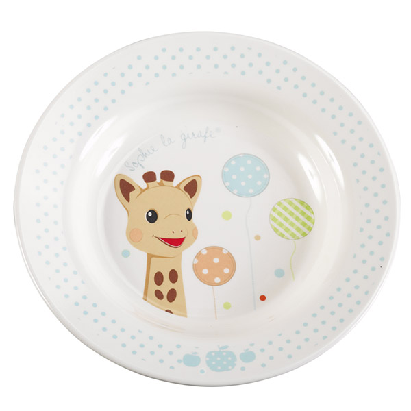 Coffret repas melaminé bleu sophie la girafe Vulli