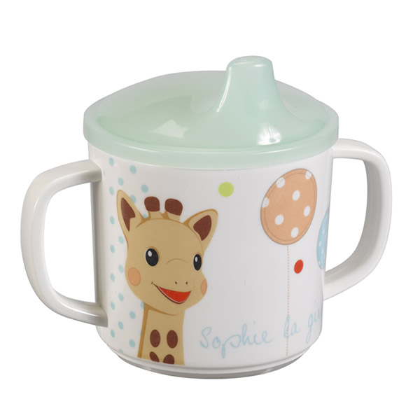 Coffret repas melaminé bleu sophie la girafe Vulli