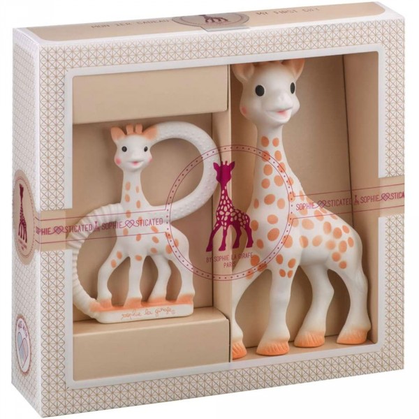 Coffret naissance prêt à offrir sophie la girafe et anneau de dentition Vulli