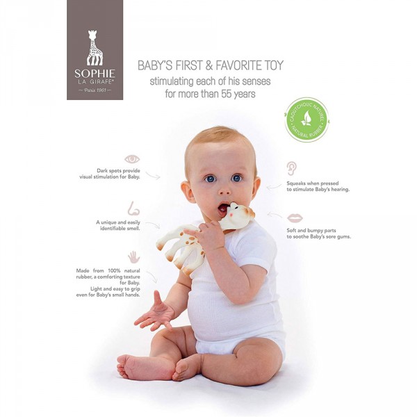 Coffret naissance prêt à offrir sophie la girafe et anneau de dentition Vulli