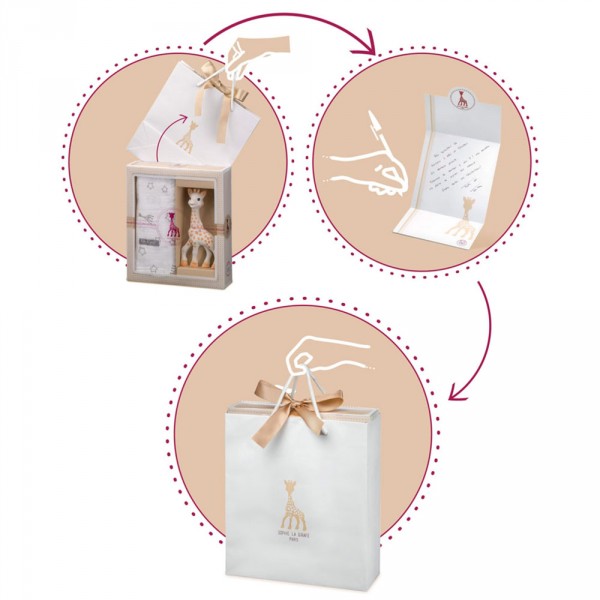 Coffret naissance prêt à offrir sophie la girafe et hochet coeur Vulli