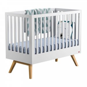 Lit 70x140 blanc et bois nature Vox