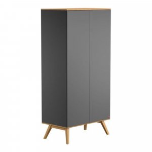 Armoire graphite et bois 2 portes nature Vox