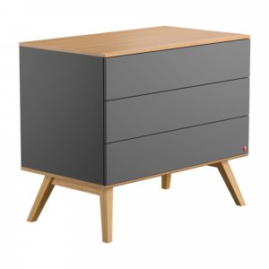 Chambre bébé trio lit 60x120 + commode + armoire gris nature Vox
