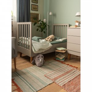 Lit 70x140 gris clair et bois lounge Vox