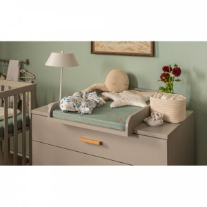 Commode gris clair et bois à tiroirs lounge Vox