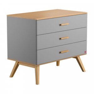 Chambre bébé duo lit 60x120 + commode gris nautis Vox